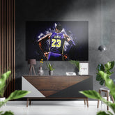 LeBron James Brushed Aluminium Dibond Wall Art.
